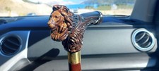 Carved lion wooden walking stick for men women walking cane animal handmade