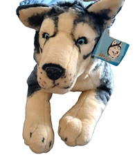 Plush Siberian Husky 29" Very Large Realistic Blue Eyes Brand Best Made