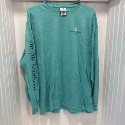 Women s Tops By Simply Southern Green L/S T-shirt Size XL  slow Down Love Life S