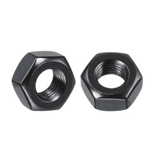 100pcs Hex Nuts - [1/4"-28] Carbon Steel Grade 8 Hardware Nuts, Black