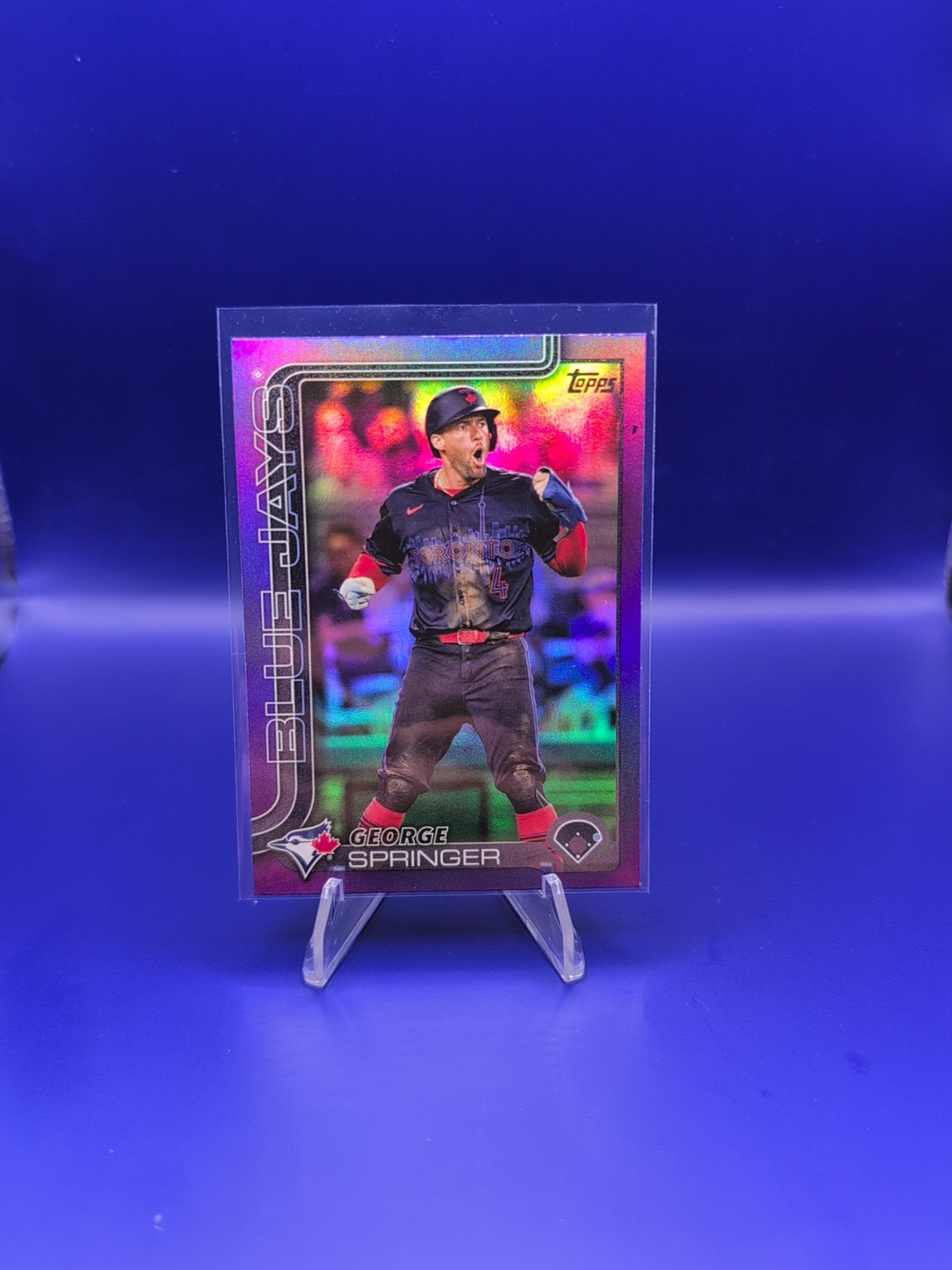 2025 Topps Series 1 Purple Holo Foil /250 George Springer Toronto Blue Jays #82