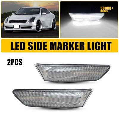Pair Front LED Bumper Side Marker Light for 2002-2007 Nissan Skyline V35 Coupe