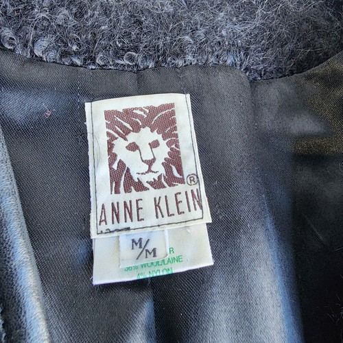 Vintage Anne Klein Damen warme lässige Frontreißverschluss Jacke flauschige Mohair Wolle lang Slv M - Bild 2 von 12