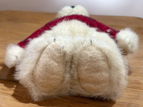Peluche bianco Boyds Bears LARS 8" con maglia a mano maglione natalizio paillettes albero - Foto 8 di 9