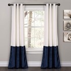 Prima Velvet Curtains Color Block Light Filtering Window Panel Set for Living...