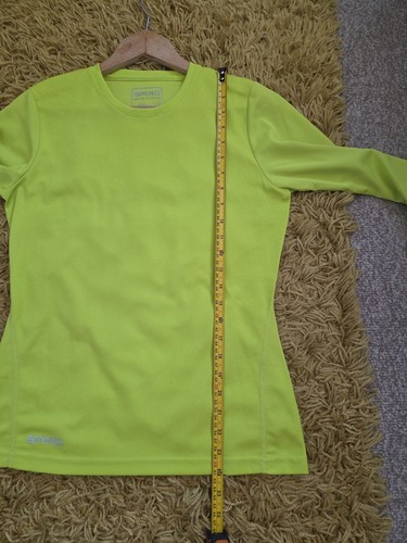 Spiro Size 10 Ladies Quick Dry Long Sleeved Tshirt- Sports, Lime Green (239) - Picture 9 of 11
