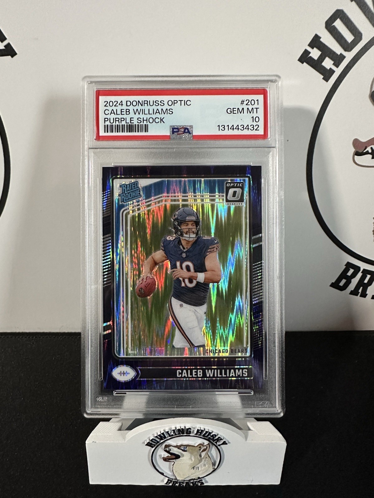 2024 Panini Donruss Optic Caleb Williams RC #201 Purple Shock PSA 10 BEARS
