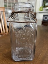 Vintage 1896 Royal Trademark By AG Smalley & Co-Quart Jar~Glass & Bail