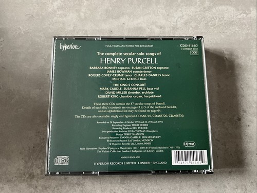 Henry Purcell - Complete Secular Solo Songs of (2004 cd1N - Picture 7 of 24