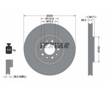 2 St. Bremsscheibe PRO TEXTAR 92145103 für Jeep Cherokee