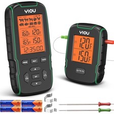 YIOU Wireless Meat Thermometer for Cooking, Digital Meat Thermometer with 2 P...
