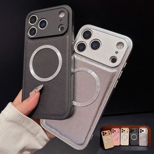 For iPhone Air 17 Pro Max 16 15 Shockproof Luxury Leather Case Mag Safe Cover