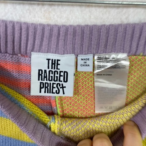 The Ragged Priest Banger Knit Flare Pant Patchwork Mixed Print Size Small - Picture 5 of 6