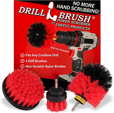 #ad Heavy Duty Stiff Bristle Brush Kit – Power Scrubber Attachment for Concrete $24.99