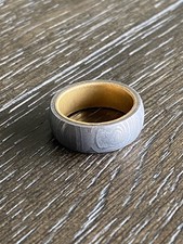 Handmade Damascus Steel Ring for Men Jewelry Engagement Wedding Band Gift Men