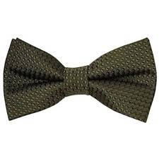Pre Tied Olive Green Textured Boys Bow Tie Age 4-7 Childrens Kids Wedding Tie