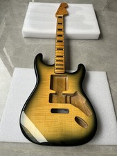 Paulownia wood electric Guitar Body, Gloss Flame Maple Veneer  22frets neck