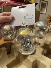 Disney 100th Glass Castle Ornament with Mickey & Minnie Mouse