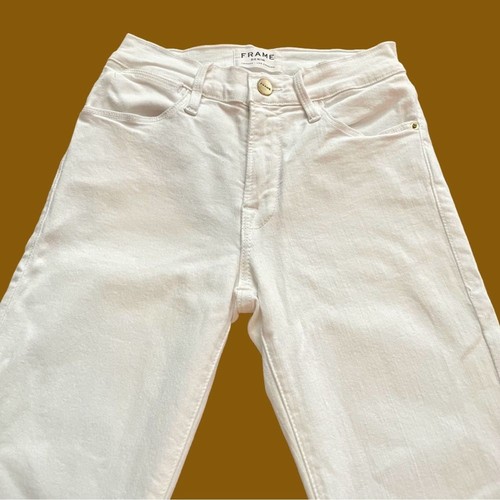 FRAME Le High Skinny High Rise Skinny in Blanc Denim Jeans White Slim Womens 24 - Picture 6 of 16