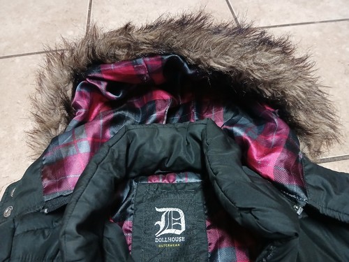 Dollhouse Medium Parka Black 754268K-65 With Removable Hood Pre-Owned Great Cond - Picture 9 of 16