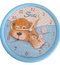 Vintage Snatch the Dog Wall Clock 1987 Working Retro