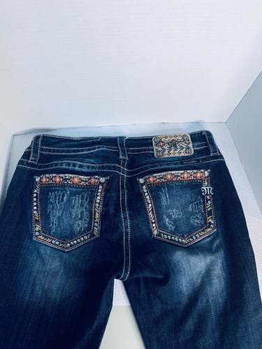 Pantalones de mezclilla ajustados Miss Me Signature Southwestern tiro medio Western Rodeo - Imagen 1 de 7