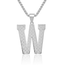 925 Sterling Silver Letter W Initial Necklace