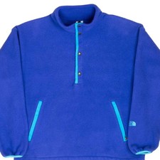 VINTAGE THE NORTH FACE PULLOVER BLUE FLEECE JACKET 1990S LARGE MADE IN USA
