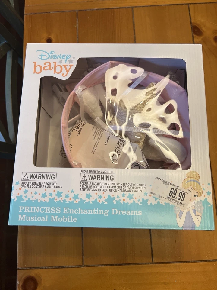 Розовый мобильный для детской кроватки со звездами и короной - Изображение 2 из 3