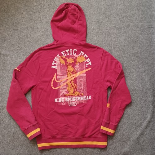 Nike Sportswear Hoodie Mens Small Red Club Fleece Pullover Sweatshirt Gym Retro - Picture 22 of 22