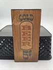 Vintage Wood Cold Beer 5 Cents Sign Retro Bar Pub Wall Decor Plaque Man Cave Vtg