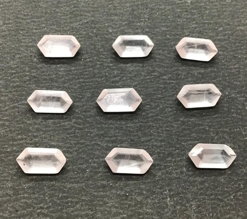 Natural Rose Quartz Long Hexagon Cut AAA Loose Gemstone For Assorted All Jewelry - Picture 3 of 13