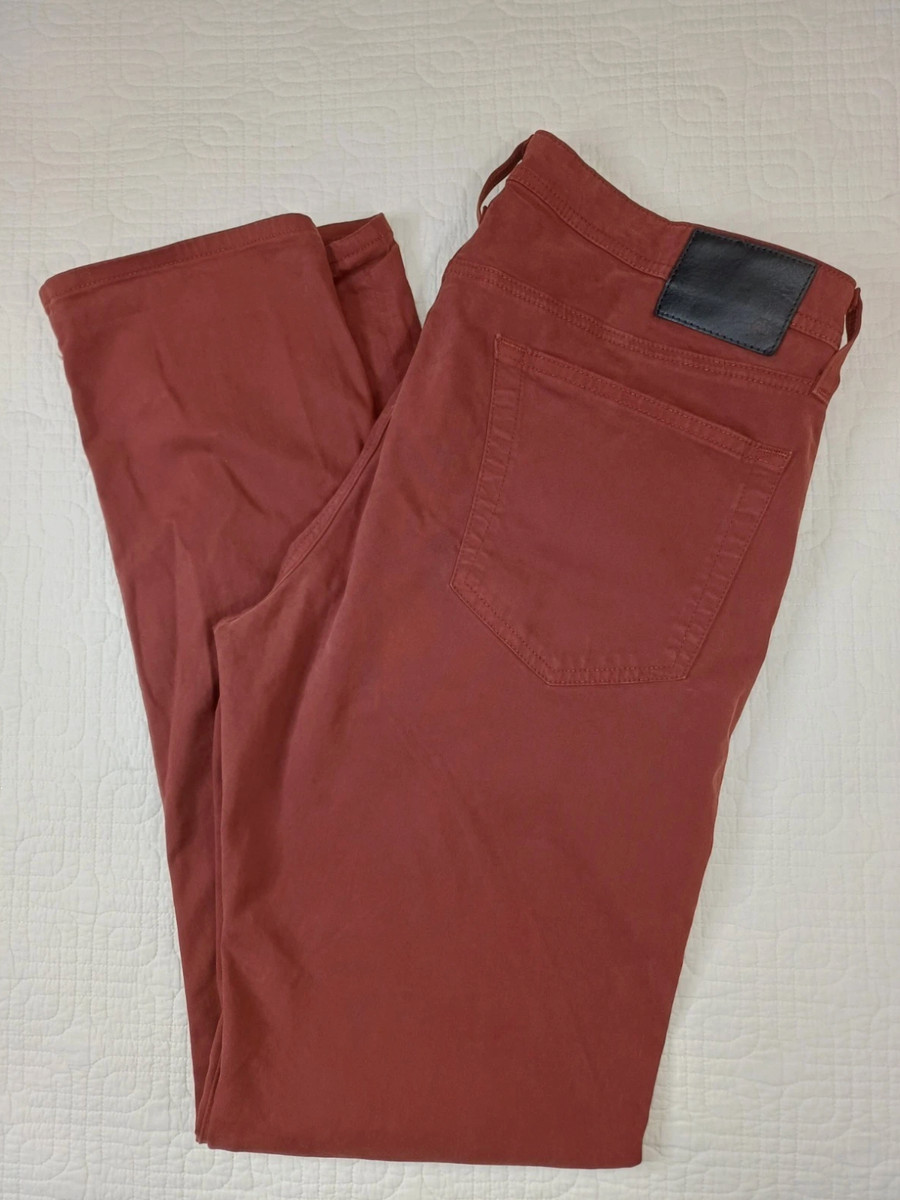 AG Adriano Goldschmied Jeans Men 36x34 Maroon The Tellis Modern Slim Soft Denim View 3