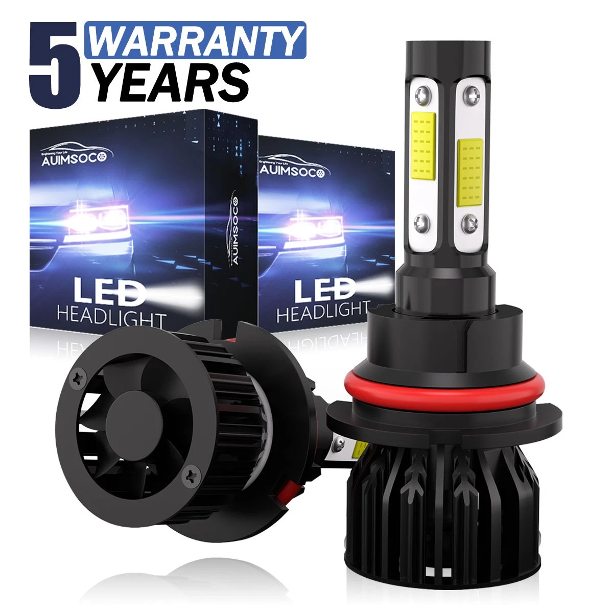 Kit De Faros LED 9007 Y Antinieblas 9006 Pa' Ford Super Duty F-250/350/450 1997-2004 – 4 Bombillas De 6000K