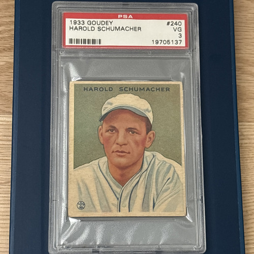 1933 Goudey Harold Schumacher PSA 3 #240 New York Giants MLB