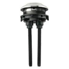 Toilet Push Button 48mm Thread Round Head Dual Flush Water Saving Chrome Effect