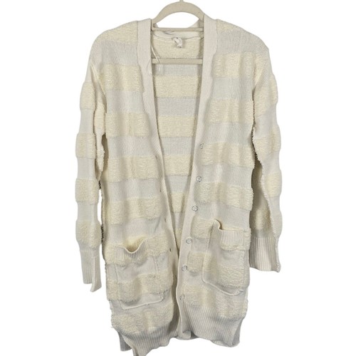 Daily Practice by Anthropologie Sweater Size S White Striped Cardigan - Picture 2 of 4