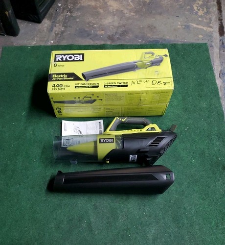 Ventilador de chorro eléctrico con cable OB Ryobi soplador de hojas modelo RY421021 135 MPH 440 CFM