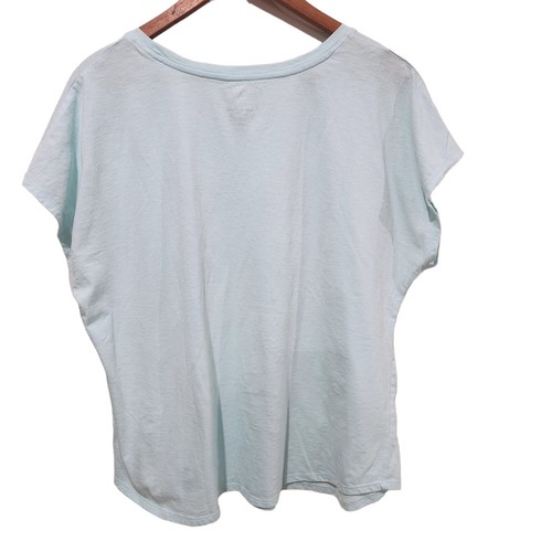 Sonoma Womens Blue Beach More Work Less Plus Size T Shirt Size 1X Coastal - Picture 3 of 6