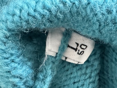 Vintage Valentino Jeans Sweater Men's Size L Blue Wool Long Sleeve Italy - Picture 9 of 15