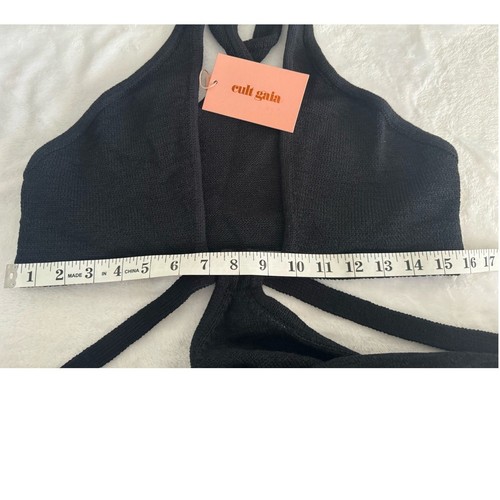 Nuevo con etiquetas Vestido de punto recortado Cult Gaia Aziza en negro XL - Imagen 17 de 18