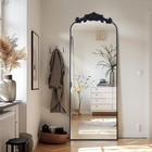 Full Length Arch Mirror 161x52cm Wall Leaning Black Frame Dressing Room