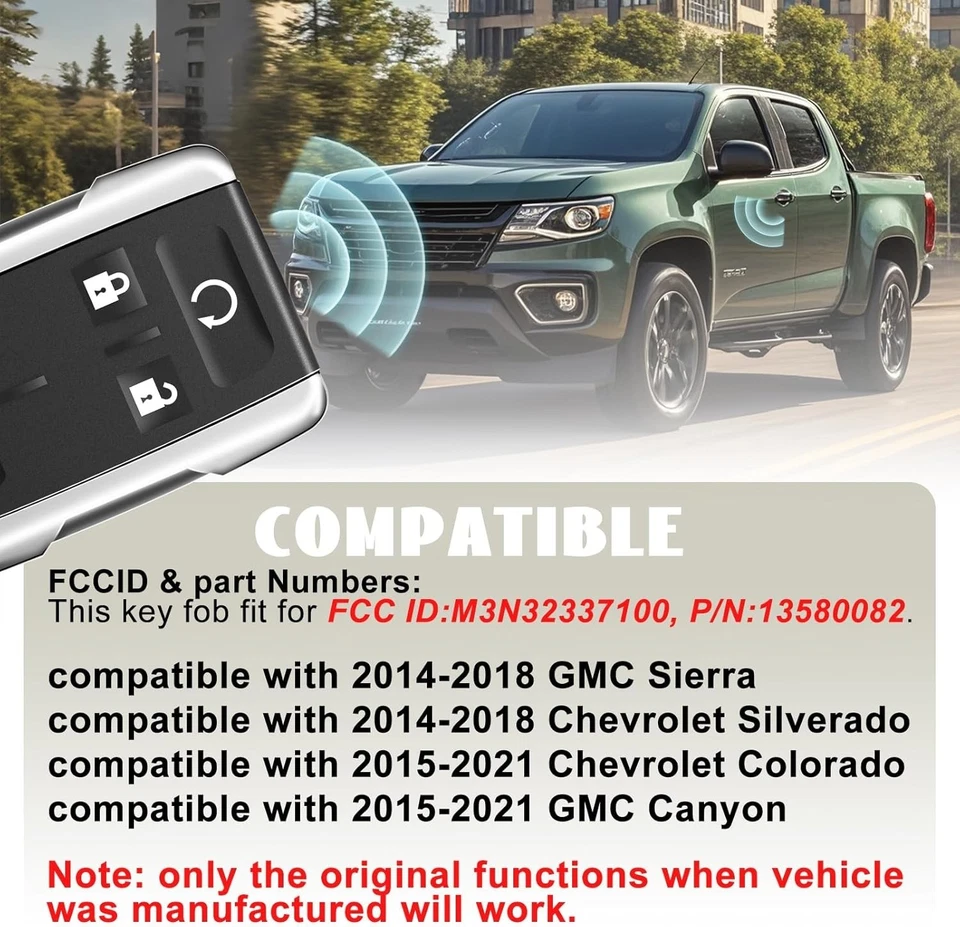Key Fob + Programmer For Chevy Silverado GMC Sierra 1500 2500 3500 HD 2014-2019 - Изображение 2 из 4
