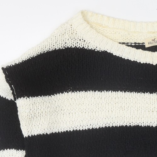 Hollister Women's Black Striped Pullover Jumper XS - Picture 11 of 12