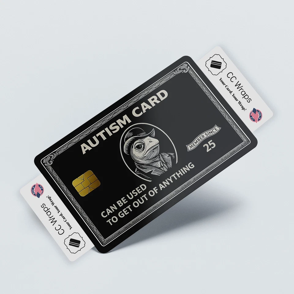 Recubrimiento de tarjeta de crédito para autismo - Divertida cubierta de vinilo adhesiva para tarjeta de débito hecha en EE. UU. Foto 4 de 4