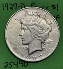 1927 D Peace Silver Dollar XF EF Extremely Fine $1 Coin