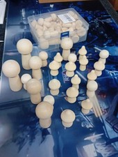 2 X24 x Small unfinished wooden mushrooms for DIY crafts projects unpainted wood