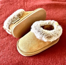 Bearpaw Chestnut Infant Suede Faux Fur Booties
