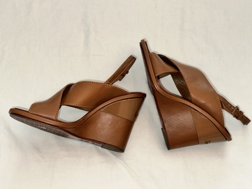 Tory Burch scarpe sandali donna 5 Gabrielle Royal pelle marrone marrone marrone zeppa - Foto 3 di 5