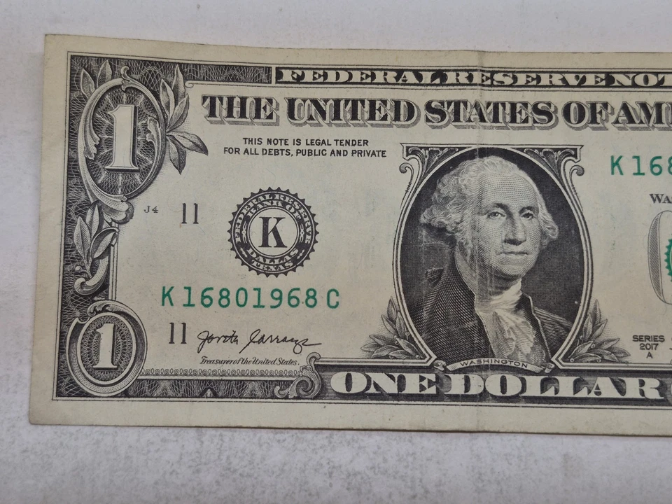 16 AUG 1968, BIRTHDAY NOTE K 16 8 01968 C 1$ One Dollar Bill FANCY SERIAL NUMBER - Image 3 of 4